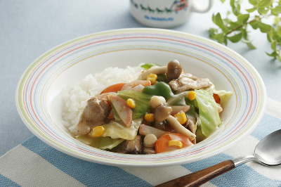 お手軽中華丼出来上がり図