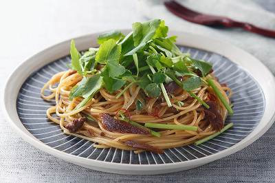 牛ごぼうの和風パスタ出来上がり図