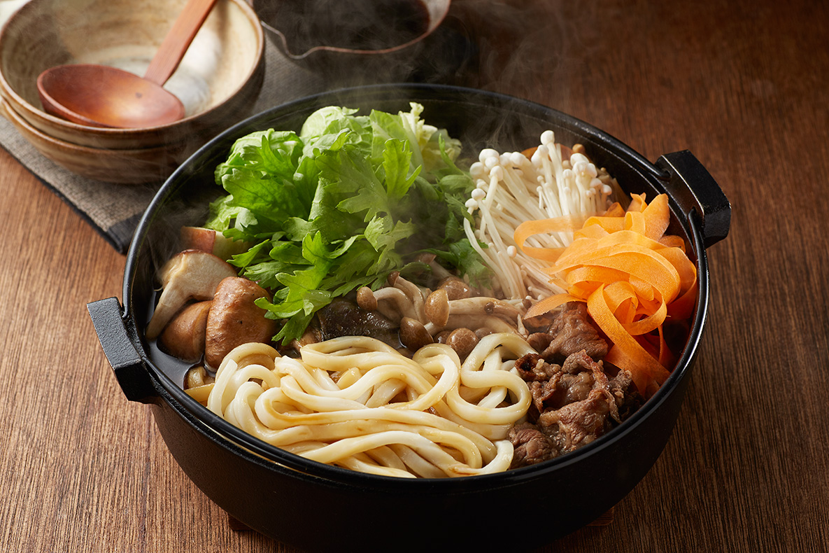 第444回らくらくクッキング キノコたっぷりすき焼きうどん 宮島醤油